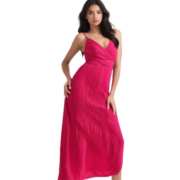 New Directions Womens Pink Azalea Formal Maxi Spaghetti Strap Dress Size M (NWT) - Picture 1 of 15